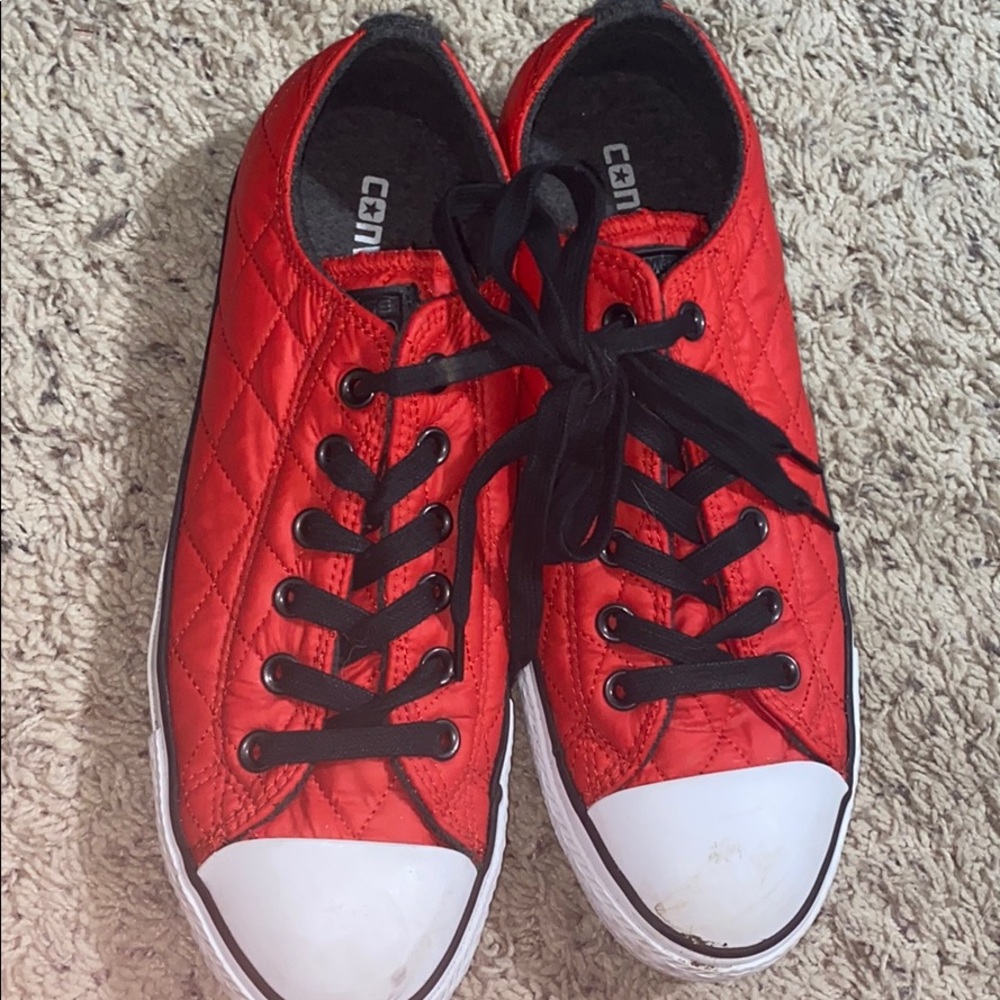 Red quilted style converse
